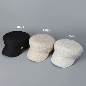 Women British Retro Flat Top Beret <b>Hat</b> Spring Summer Breathable Fashion Sunshade Captain <b>Hat</b> - Product Image 2