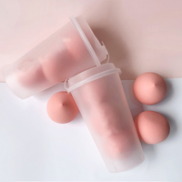 Échantillon gratuit pêche outils de maquillage poudre maquillage beauté konjac éponge de maquillage éponge cosmétique ensemble avec boîte en Pvc 3 pièces