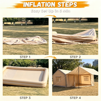 Tente de Luxe à Baldaquin pour 6-10 Personnes, Oxford Imperméable 420D, Tente de Camping Gonflable d'Extérieur, Maison de Camping à Montage Rapide