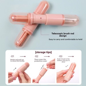 Retractable <b>Makeup</b> <b>Brush</b> Set 4 in 1 Travel <b>Makeup</b> <b>Brushes</b> with Protective <b>Case</b> Soft Powder Blush <b>Brush</b> for Women Girls - Product Image 5