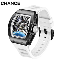 CHANCE JC-9-190G-14 Jam Tangan Mekanik Otomatis Tourbillon Cangkang Baja Klasik Fashion Persegi Terlaris dengan Dial Berongga untuk Pria