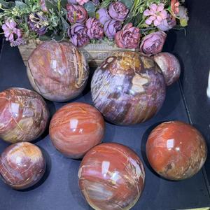 Esfera tallada natural al por mayor Esfera <span class=keywords><strong>de</strong></span> madera petrificada <span class=keywords><strong>de</strong></span> gran tamaño para la decoración del hogar - Product Image 3