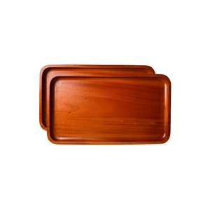 ถาดเสิร์ฟไม้ทรงสี่เหลี่ยมที่มีดีไซน์ขนาดใหญ่และใช้งานได้หลากหลายเหมาะสำหรับการแสดงเครื่องดื่มและอาหารในโรงแรม - Product Image 2