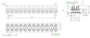 Quốc Gia VDE CQC PA7 PA9 12 Cực Thiết Bị Đầu Cuối Khối Cơ Sở Phẳng Loại Nylon Nhà Ở 12 Pin Kết Nối Nhanh Thiết Bị Đầu Cuối - Product Image 4