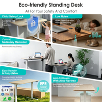Cadre de bureau électrique réglable en hauteur à double moteur, 160 kg/352 lb, 50 mm/s, avec 4 préréglages de mémoire, pour bureau assis-debout