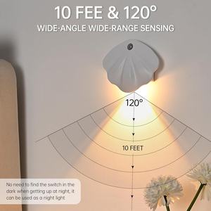 Lampade da Parete a Sensore di Movimento Sunaluna a Forma di Conchiglia, Luci Notturne a Batteria, Applique Moderne in Acrilico, Lampade LED Magnetiche da Cucina - Product Image 5