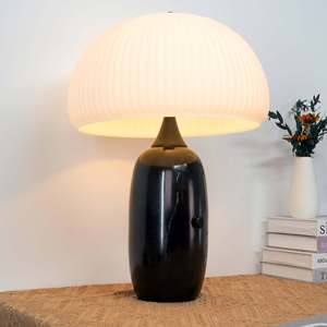 Lámpara de mesa de cristal E27 con interruptor LED, diseño sencillo, decoración para dormitorio y sala de estar - Product Image 2