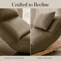 Le nouveau design de chaise italienne pour la villa - Meubles en cuir gris - une chaise inclinable créative, tout-en-un et luxueuse.