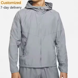 Veste de course légère imperméable personnalisée pour <span class=keywords><strong>homme</strong></span> avec impression réfléchissante, coupe-vent vintage rétro - Product Image 1
