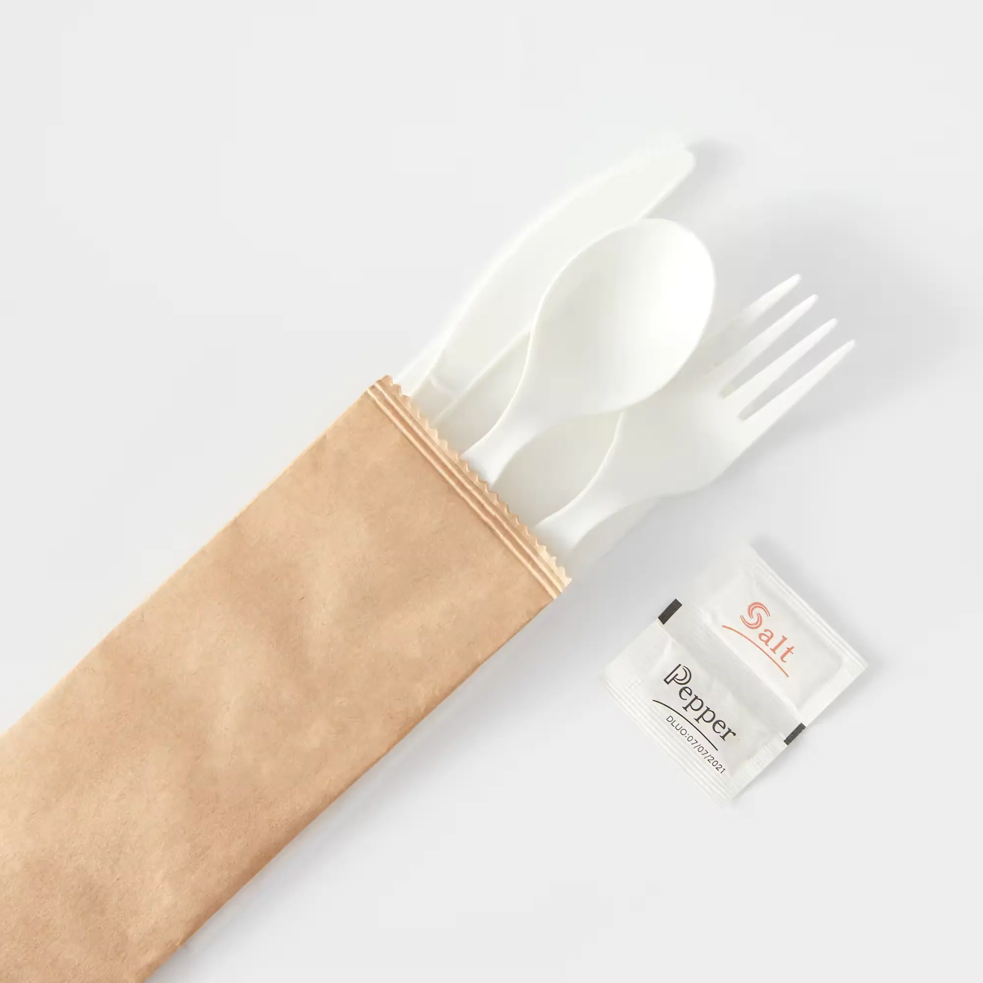 2024 Eco Friendly Biodegradable Utensils Set Compostable Cutlery Set CPLA Knives Forks Spoons Disposable PLA Cutlery Set