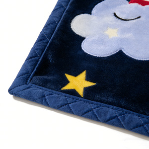 ผ้าห่มราเชลลายการ์ตูนน่ารักนุ่มพิเศษ ลายพระจันทร์และดวงดาว 100% โพลีเอสเตอร์ ผ้าห่มนุ่มหนานุ่มสำหรับเตียง - Product Image 5
