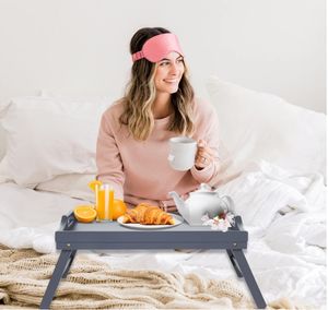 Table plateau de <span class=keywords><strong>lit</strong></span> en bambou <span class=keywords><strong>avec</strong></span> poignées et pieds pliables, plateau à genoux polyvalent et <span class=keywords><strong>bureau</strong></span> debout pour le petit déjeuner au <span class=keywords><strong>lit</strong></span>, canapé, manger - Product Image 3