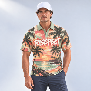 Classic Men's Polyester Tropical Shirt with <b>Stay</b>-Right <b>Collar</b> Anti-Odor Quick Dry for Beach and Weekend Wear - Product Image 1