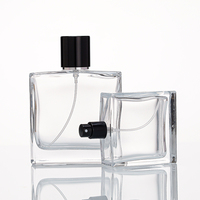 Bouteilles de parfum en verre de luxe personnalisées Cube carré de 30ml 50ml 100ml Tailles transparentes 100ml Produit du fabricant