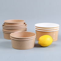 Papier de pâte de nouilles chinois, cuisine rapide, à emporter, assiettes en papier et bol avec couvercle écologique 750ml 1000ml