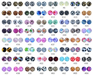 Al por mayor: Cuentas de silicona con estampado por transferencia de agua, dijes, juguetes, cuentas focales de silicona sueltas para bolígrafos y para la fabricación de joyas - Product Image 2