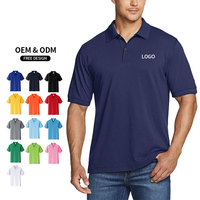 Korte mouw heren poloshirt met aangepaste logo borduring, printdesign, golf poloshirt, polyester katoen, werkuniform poloshirts
