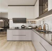 Meuble de cuisine moderne en aluminium pour villa de plage, armoire de rangement résistante aux intempéries, meuble de rangement modulaire personnalisé pour maison de bord de mer