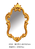Miroir mural encadré moderne de luxe en or, grande taille, pour hôtel, maison, salle de bain