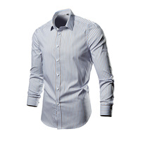 Camicia a Righe a Maniche Lunghe da Uomo, Estiva, Formale, Stampata, Casual, per Lavoro e Uniforme