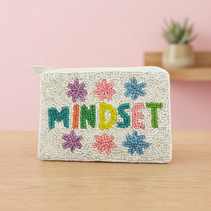 Porte-monnaie carré tendance brodé de perles avec fermeture éclair, mini-portefeuille fait main pour usage quotidien, pochette à monnaie, cadeau idéal pour femme - Product Image 1