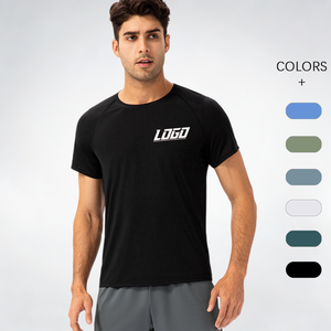 T-shirt de sport respirant et amincissant pour hommes, haute qualité, grande taille, avec logo personnalisé, idéal pour la boxe, la course et la gym, vente en gros - Product Image 2