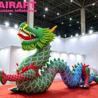 Décoration de scène à thème traditionnel, dragon gonflable coloré, modèle de dragon chinois gonflable, dragon géant gonflable