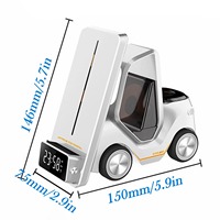 Support de téléphone avec chargeur sans fil de bureau 15W 3 en 1, station de charge avec réveil pour iPhone/Android/Airpods