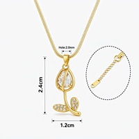 Kalung Liontin Tulip Baja Tahan Karat Terlaris Lintas Negara untuk Wanita, Gaya Sporty Bambu, Modis, Serbaguna, dan Unik