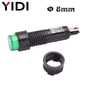 YIDI Indicador de plástico de 8mm lámpara Led señal redonda rojo verde azul blanco amarillo Pines de soldadura función luces de advertencia 3V 6V 12V 220V - Product Image 3