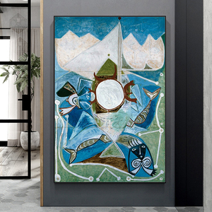 Peinture à l'huile sur toile faite à la main Mintura MT163273, peinture abstraite, femme, <span class=keywords><strong>Guernica</strong></span>, art linéaire, pour la décoration murale de chambre d'hôtel - Product Image 5