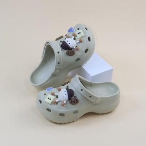 Chaussons en EVA à motif animalier, semelle souple, bout ouvert, pour enfants, noir, rose, blanc, kaki, tailles S, M, L - Product Image 3