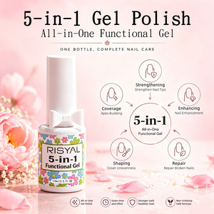 Nouveau vernis à ongles UV multifonctionnel 5-en-1 15ml, base renforcée, adhésif pour plaque à ongles, vernis de construction pour salon de manucure - Product Image 3