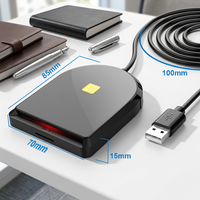 Lector de tarjetas inteligentes USB, lector de chips IC portátil de escritorio, compatible con tarjetas de identificación para sistemas Windows, Mac OS y Linux