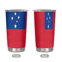 Gobelet isotherme en acier inoxydable de 20 oz avec drapeau national de Samoa imprimé sur mesure, tasse réutilisable isolée pour la maison, le bureau et la salle de sport
