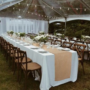 Chemin de <span class=keywords><strong>table</strong></span> rustique en jute naturel, 12 po x 33 pi, rouleau de toile de jute vintage pour mariages, événements, fêtes, décoration de <span class=keywords><strong>table</strong></span> et de maison - Product Image 6