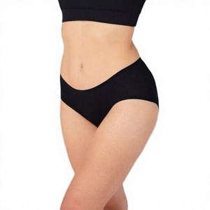 Womens Seamless Thong Panties Mid Rise Invisible Soft <b>Stretch</b> Spandex Nylon Lightweight Everyday Comfort Underwear - Product Image 3