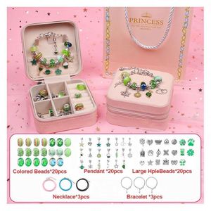 Premium Educational DIY Girls <b>Plastic</b> Fantasy Sci-Fi Jewelry Set Colorful <b>Beads</b> Fashion Charms Double-Layer Jewelry Box - Product Image 2