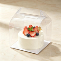 Boîte en plastique PET entièrement transparente pour gâteaux et sushis, avec poignée, anti-rayures, recyclable, épaisseur 0,3 mm, personnalisable, emballage alimentaire pour la pâtisserie