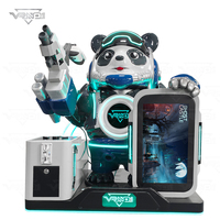 Cute Face VR Panda Trooper Shooting Simulator Juguete de metal para exteriores para guardería Operado con monedas para uso en centros comerciales y parques de atracciones