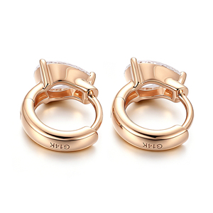 Boucles d'oreilles en diamant de laboratoire taille poire, bijoux pour femmes, or véritable 10k 14k 18k, boucles d'oreilles créoles personnalisées pour cadeau d'anniversaire de mariage - Product Image 2
