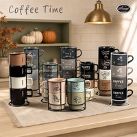 Collections de tasses à motifs bleus et blancs SWT, présentoirs saisonniers, cuisines chaleureuses et moments de café quotidiens