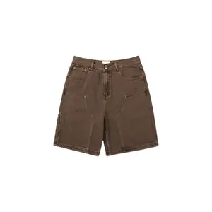 Hot sell Best-Selling 100% Cotton Brown cargo Multi pocket workout shorts customized logo Double Knee Carpenter Shorts