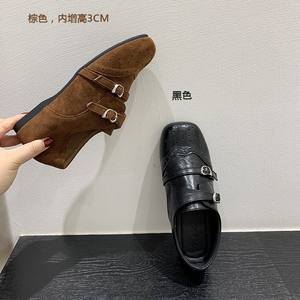 Mocasines de Plataforma para Mujer, Retro, Grises, con Aumento de Altura Oculto, Tela Elástica, Entresuela de PU/PVC, Suela de PVC, Cálidos para Otoño e Invierno - Product Image 3