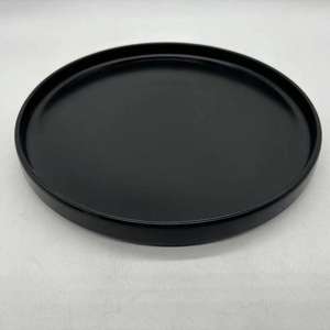 Assiettes de buffet en ardoise personnalisées pour hôtel, vaisselle en porcelaine, 8 à 10 pouces, rondes, noir mat, assiettes à dîner en céramique, assiettes à steak pour restaurant - Product Image 1