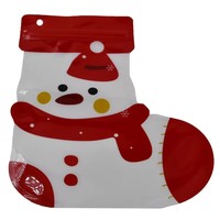 Sacs refermables créatifs en forme de chaussettes de Noël, emballages plastiques auto-adhésifs pour cadeaux et bonbons, impression par gravure, traitement de surface