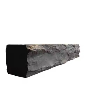 Mostrador de Recepción Moderno Extensible con Acabado de Piedra Impreso en 3D, Textura Rugosa Gris para Uso Comercial en Hoteles y Centros Comerciales - Product Image 6