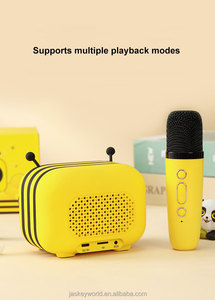 Âm Thanh Phim Hoạt Hình Loa Âm Nhạc Không Dây Mini <span class=keywords><strong>Bee</strong></span> Shape Retro Mini Không Dây Karaoke Đảng Loa Với Microphone - Product Image 3