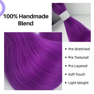 Lot de trois queues de cheval synthétiques Kanekalon violettes de 30 pouces, lisses, pour enfants et femmes - Product Image 2