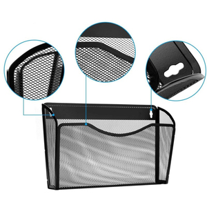 Organiseur de fichiers mural suspendu 3 pièces, <span class=keywords><strong>bureau</strong></span>, maison, <span class=keywords><strong>support</strong></span> de magazine en maille métallique, <span class=keywords><strong>support</strong></span> de fichiers suspendu - Product Image 3